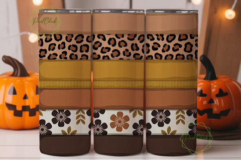 Leopard Floral Tumbler Wrap Sublimation PixelChick 