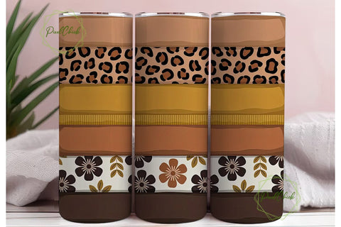 Leopard Floral Tumbler Wrap Sublimation PixelChick 