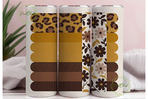 Leopard Floral Tumbler Wrap Sublimation PixelChick 
