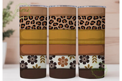 Leopard Floral Tumbler Wrap Sublimation PixelChick 