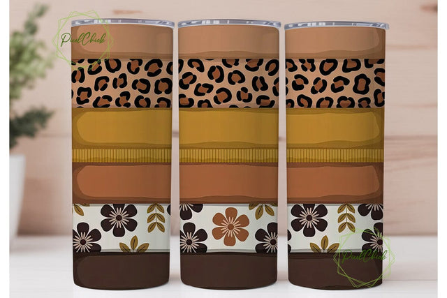 Leopard Floral Tumbler Wrap Sublimation PixelChick 