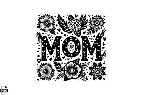Leopard Flowers Mom Mother's Day PNG Clipart Printable File Sublimation Creativedesigntee 
