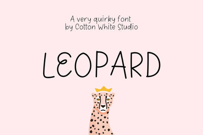 Leopard Font Cotton White Studio 