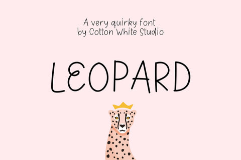 Leopard Font Cotton White Studio 