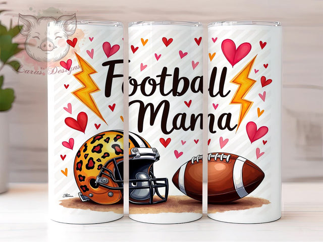 Leopard Football Mama 20 oz Skinny Tumbler Sublimation Design, Straight & Tapered Tumbler Png, Football Mom Tumbler Png, Digital Download PNG Sublimation Lara' s Designs 