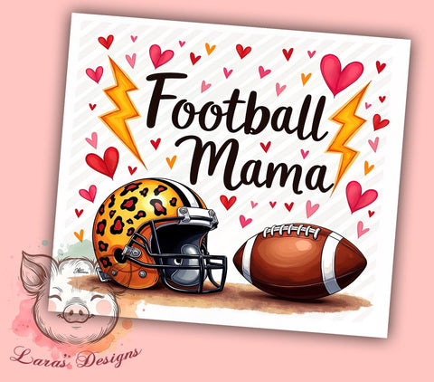 Leopard Football Mama 20 oz Skinny Tumbler Sublimation Design, Straight & Tapered Tumbler Png, Football Mom Tumbler Png, Digital Download PNG Sublimation Lara' s Designs 