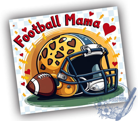 Leopard Football Mama 20oz Skinny Tumbler PNG, Football Mom Tumbler Sublimation Wrap, Straight & Tapered Tumbler Wrap, Instant Digital Download Sublimation ToriDesigns 