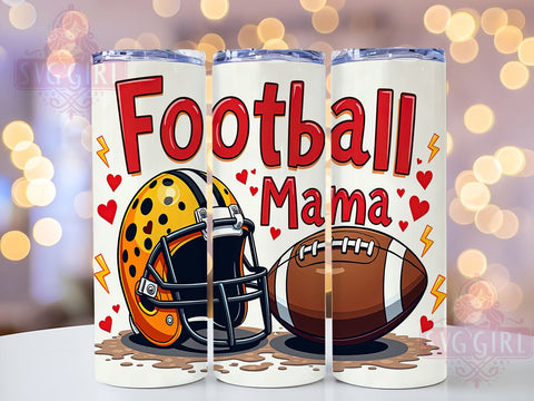 Leopard Football Mama 20oz Tumbler Wrap Sublimation Design, Straight Tapered Tumbler Wrap, Football Mom Tumbler Png, Instant Digital Download Sublimation SvggirlplusArt 