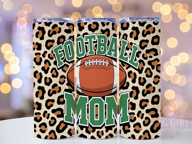 Leopard Football Mom Game Day Tumbler, Leopard Print Sports Cup, Team Mom Gift Tumbler, 20oz Football Parent Cup, Sideline Mom Sublimation, Cheerleader Mom Leopard Wrap, Game Day Football Tumbler Sublimation SvggirlplusArt 