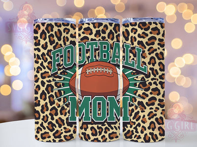 Leopard Football Mom Game Day Tumbler, Leopard Print Sports Cup, Team Mom Gift Tumbler, 20oz Football Parent Cup, Sideline Mom Sublimation, Cheerleader Mom Leopard Wrap, Game Day Football Tumbler Sublimation SvggirlplusArt 