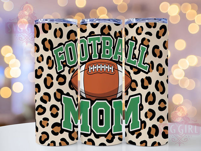 Leopard Football Mom Game Day Tumbler, Leopard Print Sports Cup, Team Mom Gift Tumbler, 20oz Football Parent Cup, Sideline Mom Sublimation, Cheerleader Mom Leopard Wrap, Game Day Football Tumbler Sublimation SvggirlplusArt 