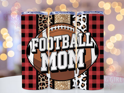 Leopard Football Mom Tumbler Wrap, Leopard Football Png, Football Sublimation, 20oz Skinny Tumbler, Football Mom Gift, Game Day Tumbler, Sports Mom Tumbler Sublimation SvggirlplusArt 