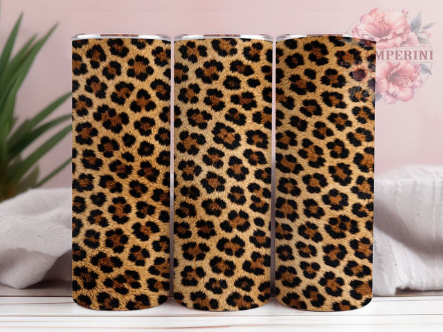 Leopard Fur Print 20oz Tumbler, Leopard Print, Animal Motif, Wild Style, Bold Design, Fashion Theme, 20oz Wrap, Sublimation Tumbler Sublimation Li Zamperini 