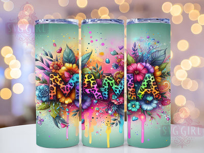 Leopard Glitter Mama 20oz Tumbler Wrap Sublimation Design, Straight Tapered Tumbler Wrap, Mama Sunflower Tumbler Png, Instant Digital Download Sublimation SvggirlplusArt 
