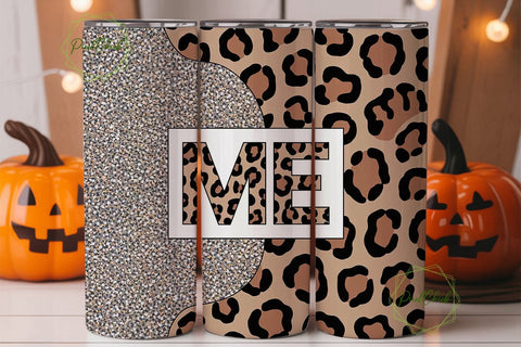 Leopard & Glitter ME Tumbler Wrap Sublimation PixelChick 