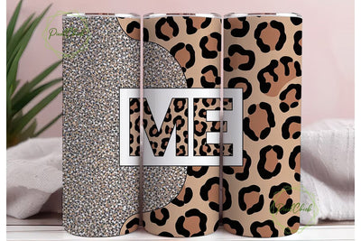 Leopard & Glitter ME Tumbler Wrap Sublimation PixelChick 