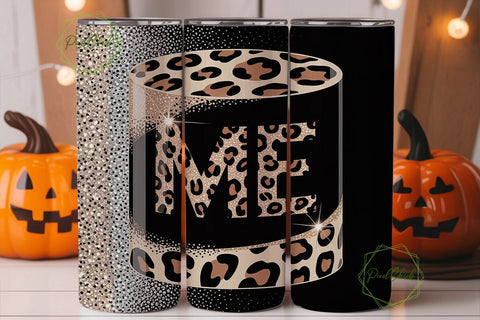 Leopard & Glitter ME Tumbler Wrap Sublimation PixelChick 