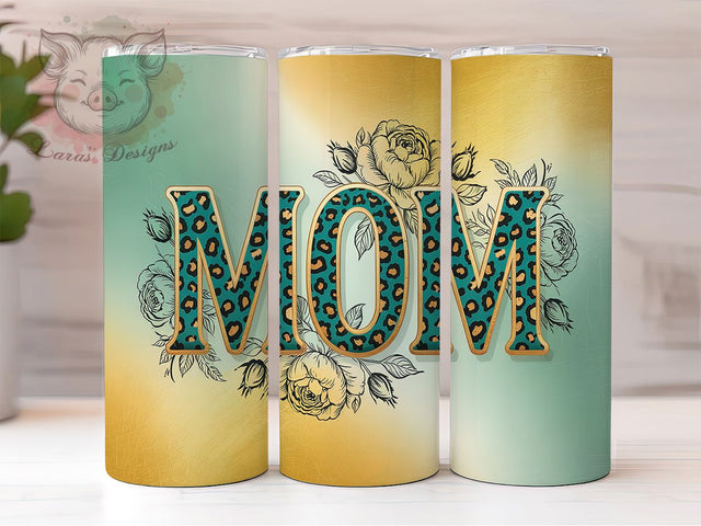 Leopard Glitter & Mom Gift Tumbler Wrap, Leopard Print Tumbler, Glitter Tumbler Design, 20oz Sublimation Wrap, Mom Gift Tumbler, Animal Print Wrap, Printable Glitter Tumbler Sublimation Lara' s Designs 