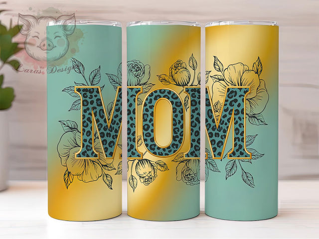 Leopard Glitter & Mom Gift Tumbler Wrap, Leopard Print Tumbler, Glitter Tumbler Design, 20oz Sublimation Wrap, Mom Gift Tumbler, Animal Print Wrap, Printable Glitter Tumbler Sublimation Lara' s Designs 