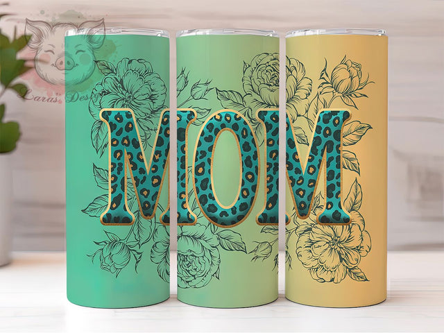 Leopard Glitter & Mom Gift Tumbler Wrap, Leopard Print Tumbler, Glitter Tumbler Design, 20oz Sublimation Wrap, Mom Gift Tumbler, Animal Print Wrap, Printable Glitter Tumbler Sublimation Lara' s Designs 