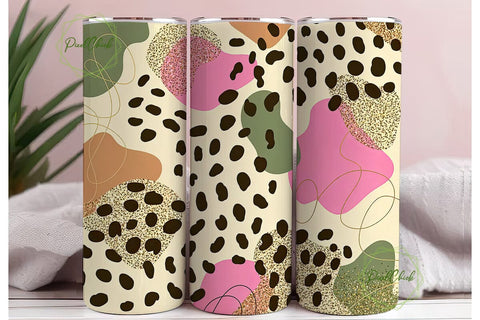 Leopard Glitter Print 20oz Tumbler Wrap Sublimation PixelChick 