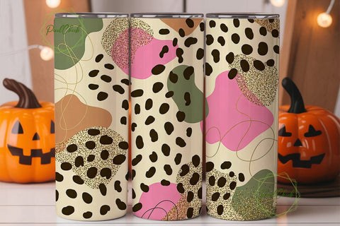 Leopard Glitter Print 20oz Tumbler Wrap Sublimation PixelChick 
