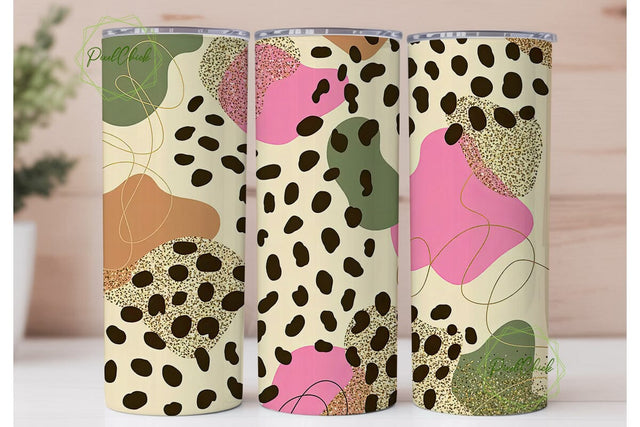 Leopard Glitter Print 20oz Tumbler Wrap Sublimation PixelChick 