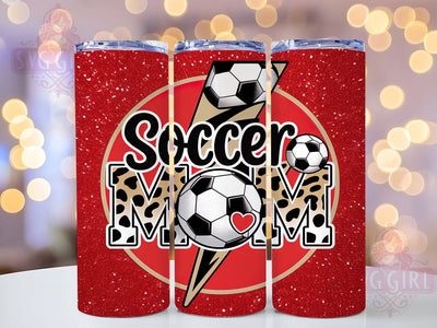 Leopard Glitter Soccer Mom Tumbler Wrap, Leopard Tumbler Png, Glitter Soccer Mom Png, 20oz Skinny Tumbler, Soccer Mom Gift, Sports Mom Tumbler, Soccer Sublimation Sublimation SvggirlplusArt 