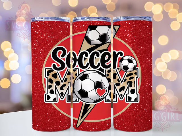 Leopard Glitter Soccer Mom Tumbler Wrap, Leopard Tumbler Png, Glitter Soccer Mom Png, 20oz Skinny Tumbler, Soccer Mom Gift, Sports Mom Tumbler, Soccer Sublimation Sublimation SvggirlplusArt 