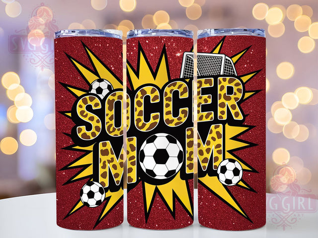 Leopard Glitter Soccer Mom Tumbler Wrap, Leopard Tumbler Png, Glitter Soccer Mom Png, 20oz Skinny Tumbler, Soccer Mom Gift, Sports Mom Tumbler, Soccer Sublimation Sublimation SvggirlplusArt 