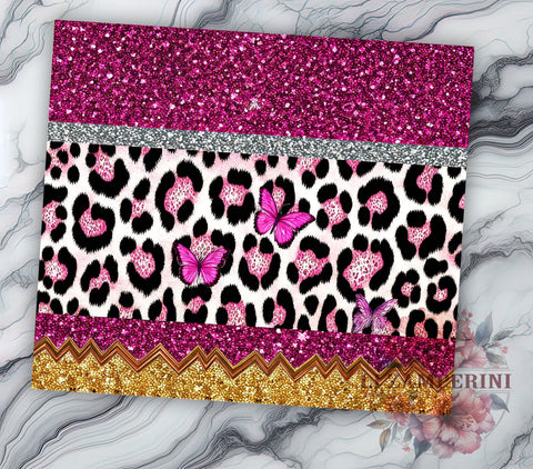 Leopard Glitter Teacher Tumbler, Leopard Print Teacher Tumbler, Glitter Pencil Tumbler, Butterfly Teacher Tumbler, Crayon Tumbler Design, 20oz Teacher Gift Tumbler Sublimation Li Zamperini 