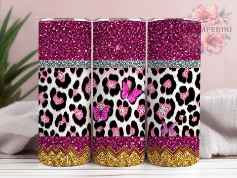 Leopard Glitter Teacher Tumbler, Leopard Print Teacher Tumbler, Glitter Pencil Tumbler, Butterfly Teacher Tumbler, Crayon Tumbler Design, 20oz Teacher Gift Tumbler Sublimation Li Zamperini 