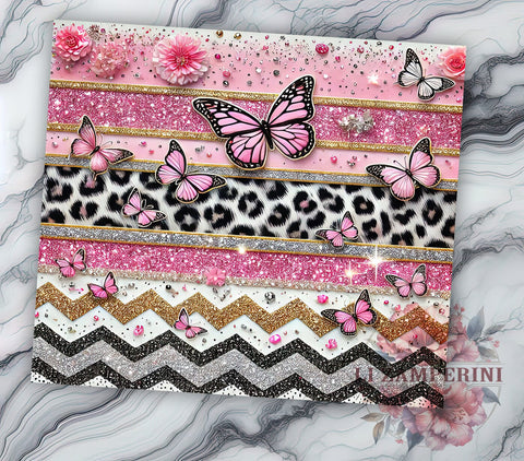 Leopard Glitter Teacher Tumbler, Leopard Print Teacher Tumbler, Glitter Pencil Tumbler, Butterfly Teacher Tumbler, Crayon Tumbler Design, 20oz Teacher Gift Tumbler Sublimation Li Zamperini 