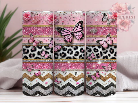 Leopard Glitter Teacher Tumbler, Leopard Print Teacher Tumbler, Glitter Pencil Tumbler, Butterfly Teacher Tumbler, Crayon Tumbler Design, 20oz Teacher Gift Tumbler Sublimation Li Zamperini 