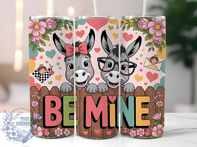 Leopard Heart Donkey Valentine Tumbler, Leopard Heart Wrap, Cute Donkey Love Cup, 20oz Sublimation Wrap, Stylish Valentine Leopard Design Tumbler, Artistic Donkey Heart Cup, Funny Animal Valentine Theme Sublimation ToriDesigns 