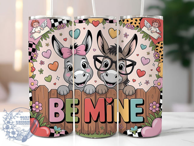 Leopard Heart Donkey Valentine Tumbler, Leopard Heart Wrap, Cute Donkey Love Cup, 20oz Sublimation Wrap, Stylish Valentine Leopard Design Tumbler, Artistic Donkey Heart Cup, Funny Animal Valentine Theme Sublimation ToriDesigns 