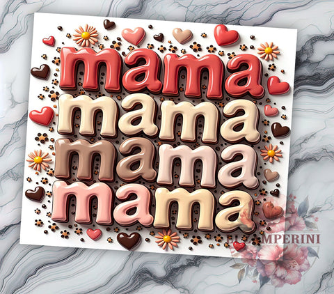 Leopard Heart Tumbler, Boho Floral Mama Design, Inflated Tumbler Wrap, 20oz Sublimation Design, Mama Gift, Trendy Tumbler, Floral and Animal Print Tumbler, Unique Mom Gift Sublimation Li Zamperini 