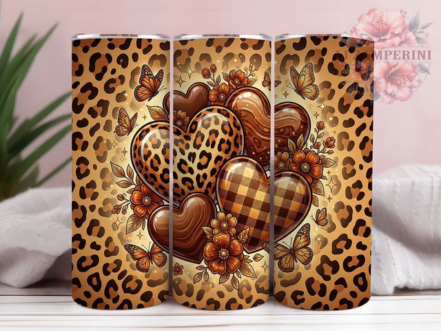 Leopard Hearts 20oz Tumbler, Leopard Hearts, 20oz Tumbler Wrap, Sublimation Design, Cute Heart PNG, Leopard Tumbler Wrap, Heart Tumbler Design, Digital Download Sublimation Li Zamperini 