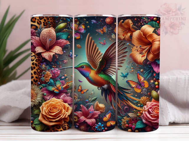 Leopard Hummingbird 20oz Tumbler Wrap PNG, Hummingbird Tumbler Png, Straight & Tapered Tumbler Wrap, Instant Digital Download Sublimation Li Zamperini 