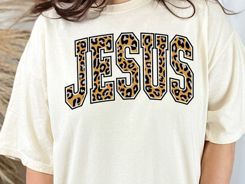 Leopard Jesus Print: Retro Christian Sublimation Design SVG DesignDestine 