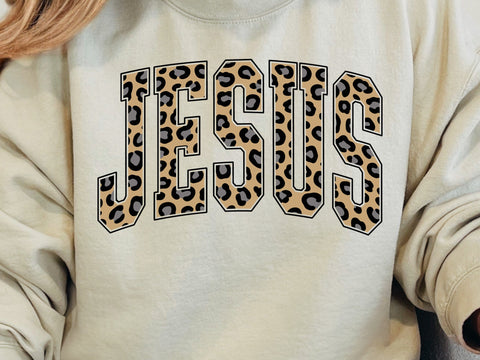 Leopard Jesus Print: Retro Christian Sublimation Design SVG DesignDestine 