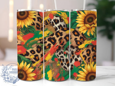 Leopard Juneteenth Freedom Tumbler, Freedom Background Tumbler, African Pride Cup, 20oz Sublimation Wrap, Leopard Print Juneteenth, Cultural Celebration Cup, Afrocentric Pride Wrap Sublimation ToriDesigns 