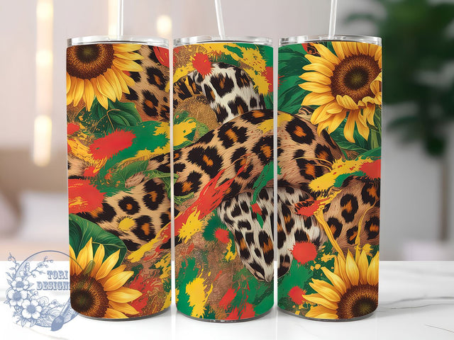 Leopard Juneteenth Freedom Tumbler, Freedom Background Tumbler, African Pride Cup, 20oz Sublimation Wrap, Leopard Print Juneteenth, Cultural Celebration Cup, Afrocentric Pride Wrap Sublimation ToriDesigns 