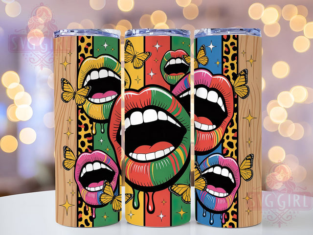 Leopard Lip Juneteenth Tumbler, Leopard Print Wrap, Juneteenth Freedom Cup, 20oz Sublimation Wrap, African American Pride Tumbler, Cultural Heritage Cup, Stylish Leopard Juneteenth Wrap Sublimation SvggirlplusArt 