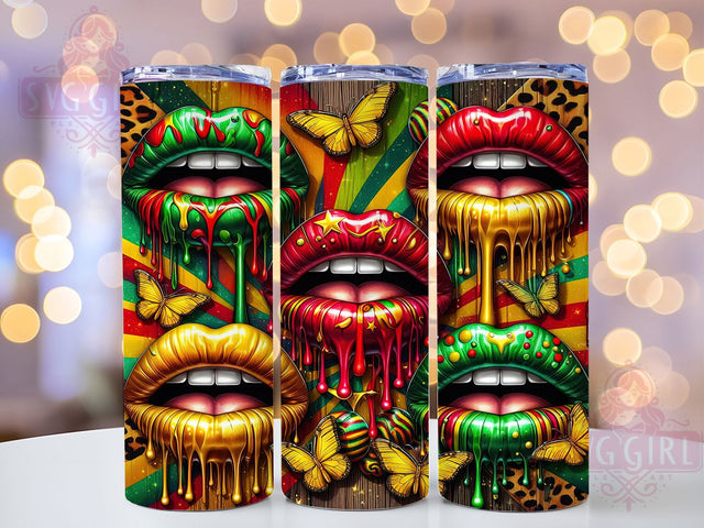 Leopard Lip Juneteenth Tumbler, Leopard Print Wrap, Juneteenth Freedom Cup, 20oz Sublimation Wrap, African American Pride Tumbler, Cultural Heritage Cup, Stylish Leopard Juneteenth Wrap Sublimation SvggirlplusArt 