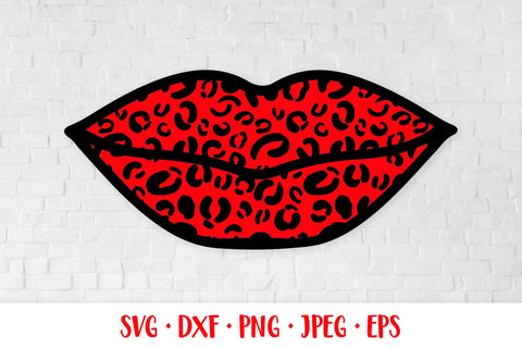 Leopard lipstick kiss. Leopard lips SVG. Valentines design SVG LaBelezoka 