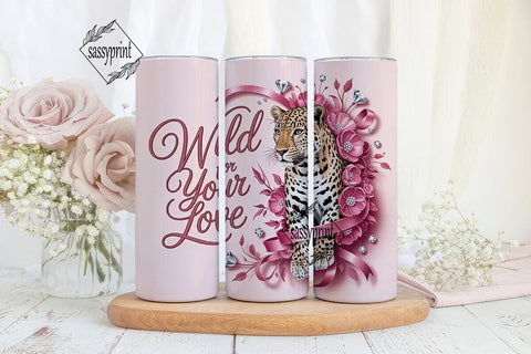 Leopard Love 20oz Tumbler Wrap Sublimation sassyprint 