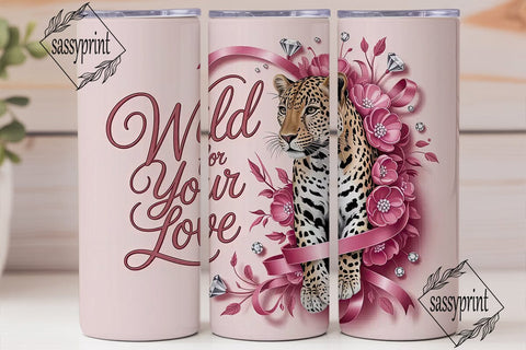 Leopard Love 20oz Tumbler Wrap Sublimation sassyprint 