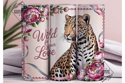 Leopard Love 20oz Tumbler Wrap Sublimation sassyprint 