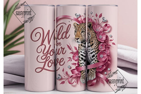 Leopard Love 20oz Tumbler Wrap Sublimation sassyprint 